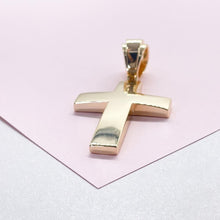 Load image into Gallery viewer, 18k Gold Filled Chunky Plain XL Cross Available in 2 Sizes, Crucifix for men, Mens pendant