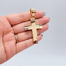 Load image into Gallery viewer, 18k Gold Filled Chunky Plain XL Cross Available in 2 Sizes, Crucifix for men, Mens pendant