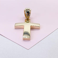 Load image into Gallery viewer, 18k Gold Filled Chunky Plain XL Cross Available in 2 Sizes, Crucifix for men, Mens pendant