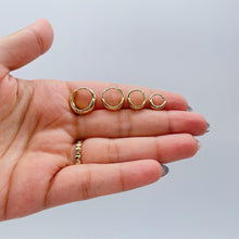 Load image into Gallery viewer, 18k Gold Filled Plain Tear Drop Shaped Huggie Hoop Earrings In Three Sizes