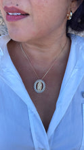 Load image into Gallery viewer, 18k Gold Filled Cut Out Virgin Mary Pendant Crowned with CZ Pave