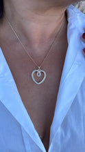 Load image into Gallery viewer, 18k Gold Filled Heart Dainty Heart Pendant With Round CZ Stones