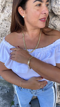 Load image into Gallery viewer, 18k Gold Filled Round Edged 7mm Miami Cuban Link Necklace featuring Zirconia Box Clasp