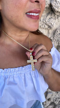 Load image into Gallery viewer, 18k Gold Filled Chunky Plain XL Cross Available in 2 Sizes, Crucifix for men, Mens pendant