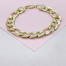 Load image into Gallery viewer, 18k Gold Filled 12mm Thick Figaro Bracelet