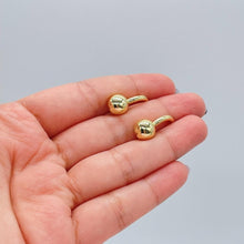 Load image into Gallery viewer, 18k Gold Filled 15mm Huggie with Plain Ball Attached