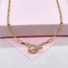 Load image into Gallery viewer, 18k Gold Filled Plain Toggle Paper Clip Choker