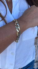 Load image into Gallery viewer, 18k Gold Filled 12mm Thick Figaro Bracelet