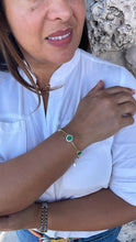 Load image into Gallery viewer, 18k Gold Filled Dainty 2mm Cuban Link Bracelet with 3 Colorful Disk Charm
