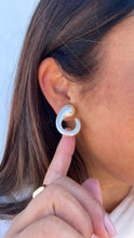 Load image into Gallery viewer, Synthetic Pearl Earring with Semi-Swirl Shape