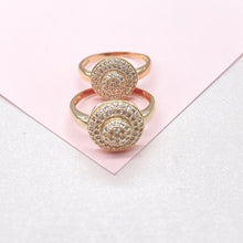 Load image into Gallery viewer, 18k Gold Filled CZ Halo Style Ring