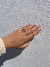 Load image into Gallery viewer, 18K Rose Gold Filled Butterfly Cluster Ring and Pearl Cut CZ