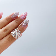 Load image into Gallery viewer, 18k Rose Gold Filled Disco Inspired Ring with Enamel and CZ