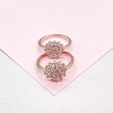 Load image into Gallery viewer, 18k Rose Gold Filled SZ snowflake Solitaire Ring