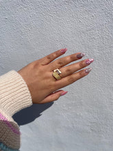 Load image into Gallery viewer, 18k Rose Gold-filled Ring with Enamel and Mosaic style artwork