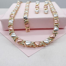 Load image into Gallery viewer, 18k Gold Filled Heart XOXO Bracelet and Necklace Set