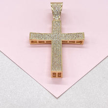 Load image into Gallery viewer, 18k Gold Filled XL CZ Pave Cross Pendant