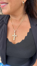 Load image into Gallery viewer, 18k Gold Filled XL Crucifix with CZ Pave and engraved Skull