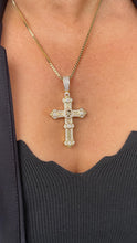 Load image into Gallery viewer, 18k Gold Filled XL Crucifix with CZ Pave and engraved Skull