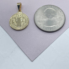 Load image into Gallery viewer, 18k San Benito Mini Charm St Benedict Pendant Catholic Jewelry Making Supplies