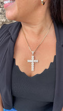 Load image into Gallery viewer, 18k Gold Filled Baguette Stone Cross Pendant