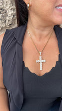 Load image into Gallery viewer, 18k Gold Filled Baguette Stone Cross Pendant