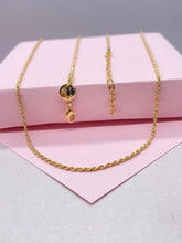 Load image into Gallery viewer, 18k Gold Filled Soft Rope Chain 1.5mm Fine Necklace, Singapore and Rope Combined