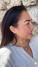 Load image into Gallery viewer, 18k Gold Filled Tiny Heart Stud Pearl Earrings