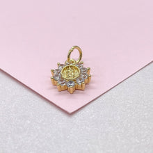 Load image into Gallery viewer, 18k Gold Filled Virgin Mary Charm Crowned with CZ Stones