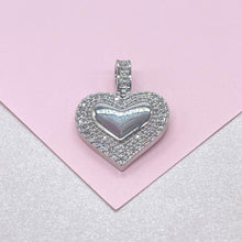 Load image into Gallery viewer, 18k Gold Filled Puffy Heart Charm Crowned with CZ