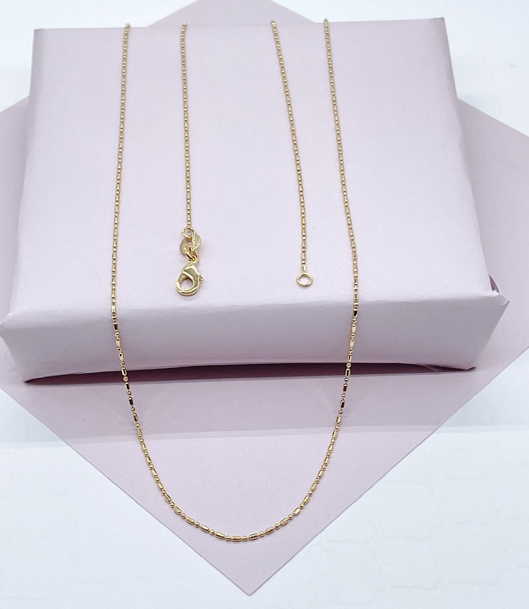 18k Gold Filled 1mm Extra Thin Dash Dot Chain For Wholesale And Jewelry Making