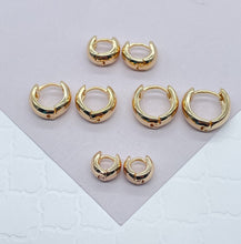 Load image into Gallery viewer, Tiny 18k Gold Filled Small Fat Plain Huggie Clicker Earrings Hypoallergenic
