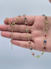 Load image into Gallery viewer, 18k Gold Filled Colorful Festive Jewelry Set With 18” Necklace And Bracelet With Extender Jewelry