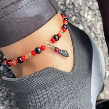 Load image into Gallery viewer, 18k Gold Filled Azabache Closed Hand Anklet