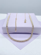Load image into Gallery viewer, 18k Gold Filled 4mm Beaded Necklace, Gold Ball Bead Chain Necklace,
