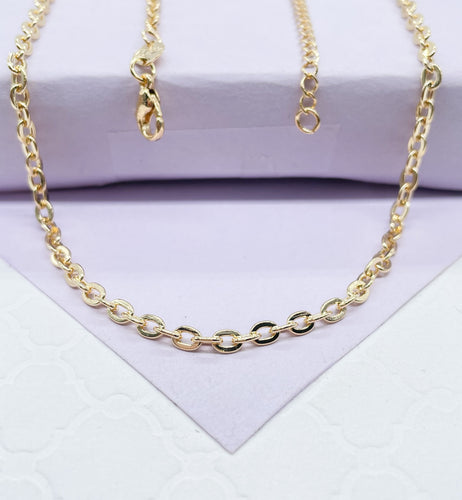 18k Gold Filled Classic Chunky Think Curb Link Chain