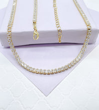 Load image into Gallery viewer, 18k Gold Filled Square Cut Tennis Chain Choker
