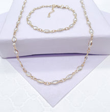 Load image into Gallery viewer, 18k Gold Filled Dainty Bridal/Formal Jewelry Set Oval Diamond Cut Set, Available in Clear CZ & Multi-Color