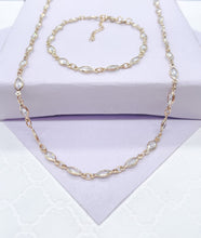 Load image into Gallery viewer, 18k Gold Filled Dainty Bridal/Formal Jewelry Set Oval Diamond Cut Set, Available in Clear CZ & Multi-Color