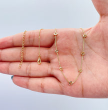 Load image into Gallery viewer, 18k Gold Filled Dainty Plain Box Chain Choker With Soldered Disk Charms
