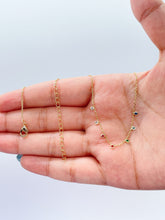 Load image into Gallery viewer, 18k Gold Filled Dainty Cable Link Choker With Soldered Colorful Stone Charms Choker
