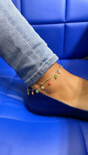 Load image into Gallery viewer, 18k Gold Filled Colorful Flower Charm Anklet
