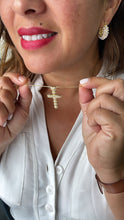 Load image into Gallery viewer, 18k Gold Filled Crucifix Cross With Pave CZ Hearts
