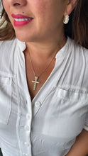 Load image into Gallery viewer, 18k Gold Filled Crucifix Cross With Pave CZ Hearts
