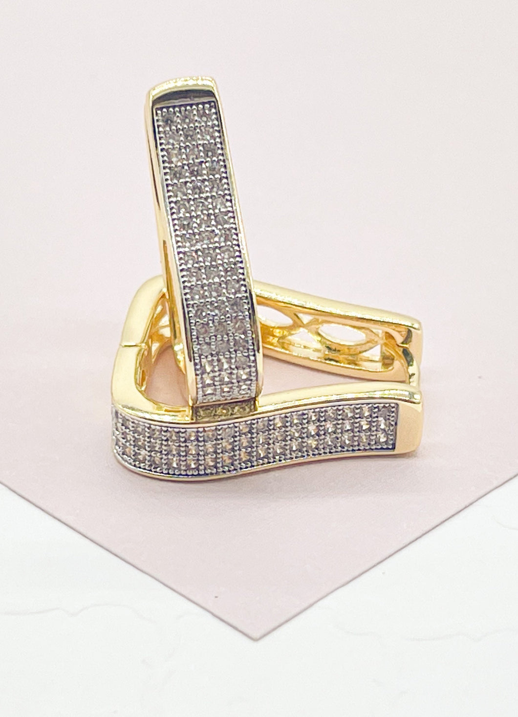 Luxury Jewelry, Sophisticate 18k Gold Filled Clicker Hoop Earrings Available in Rose Gold, Sivler And Gold