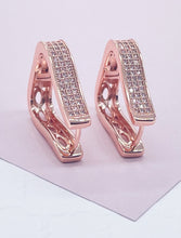 Load image into Gallery viewer, 18k Gold Filled Hoop Earrings: Square Guitar Pick Design
