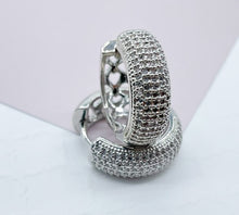 Load image into Gallery viewer, 18K Gold Filled Micro Pave Cubic Zirconia Clicker Hoop Earrings
