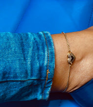 Load image into Gallery viewer, 18k Gold Filled Curb Chain Anklet: Puffy Heart Charm
