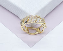 Load image into Gallery viewer, 18K Gold Filled Cuban Link Ring Featuring Micro Pave Cubic Zirconia
