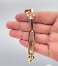 Load image into Gallery viewer, 18K Gold Filled Paper Clip Link Bracelet, Chunky Chain
